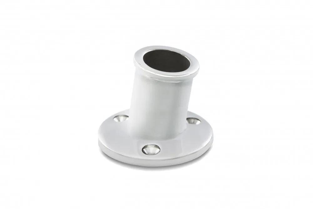 6147C – WHITECAP IND Flagpole Mount, Top Mount For Flag Poles Up to 1 Inch Diameter Holds Single Flag Silver Stainles...